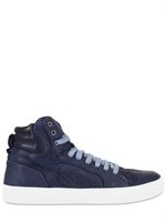 Yves Saint-laurent - WASHED DEERSKIN HIGH TOP SNEAKERS