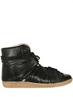 Damir Doma - CUT OUT HORSEHIDE ANKLE SNEAKERS