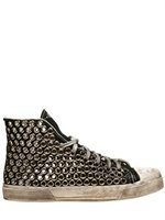 Gienchi - CUT OUT STUDS CANVAS SNEAKERS