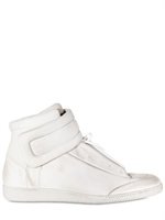 Maison Martin Margiela - DIRTY CALF HIGH TOP STRAP SNEAKERS