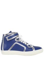 Pierre Hardy - PATENT EDGED SUEDE ANKLE HEIGHT SNEAKERS