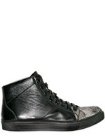 Marc Jacobs - SILVER SUEDE AND CALFSKIN SNEAKERS