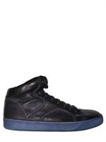 Lanvin - CALF STITCHED HIGH TOP SNEAKERS