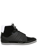 Y-3 - SUEDE AND CALFSKIN HIGH TOP SNEAKERS