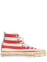 Converse - DISTRESSED CANVAS FLAG ANKLE SNEAKERS