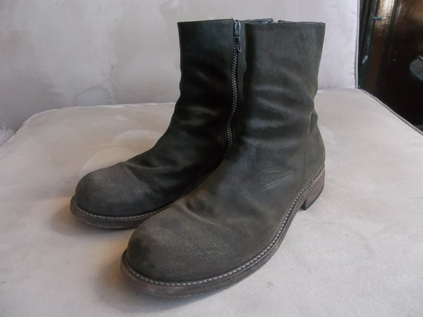 Attachment Kazuyuki Kumagai Brown Reverse Leather Zip Boots - Made 