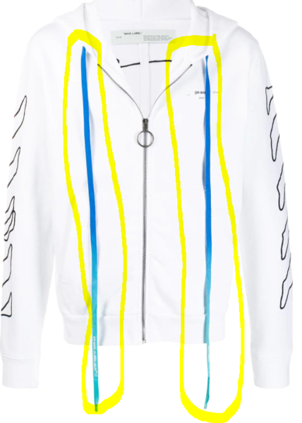 Off White Hoodie With Long Strings Styleforum