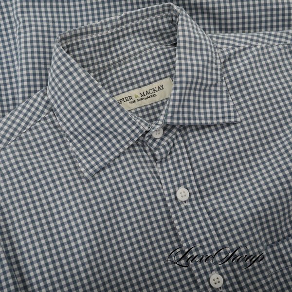 S&M White and Teal Gingham Button Down Shirt S.jpg