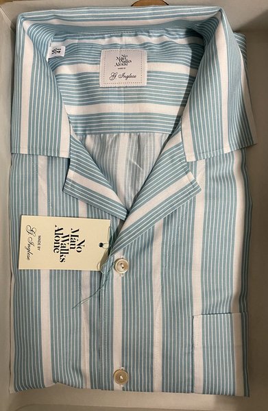 Inglese Teal Stripe Camp Collar Folded.jpg