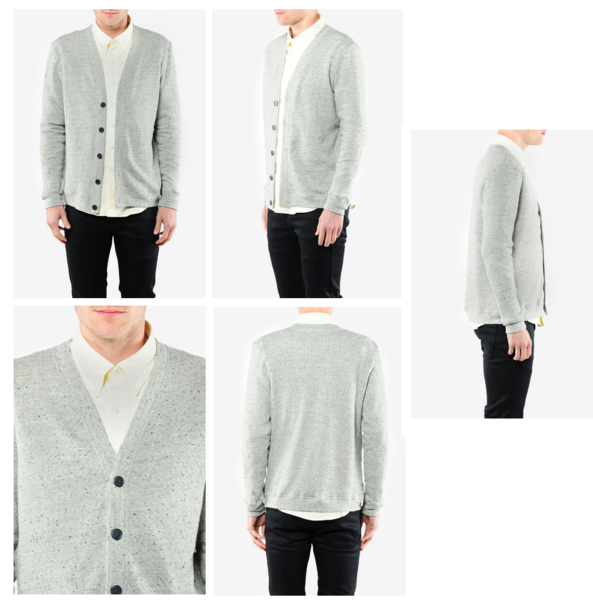 Naked   Famous Denim Grey Vintage Terry Cardigan Sweater in Grey    tobi.png