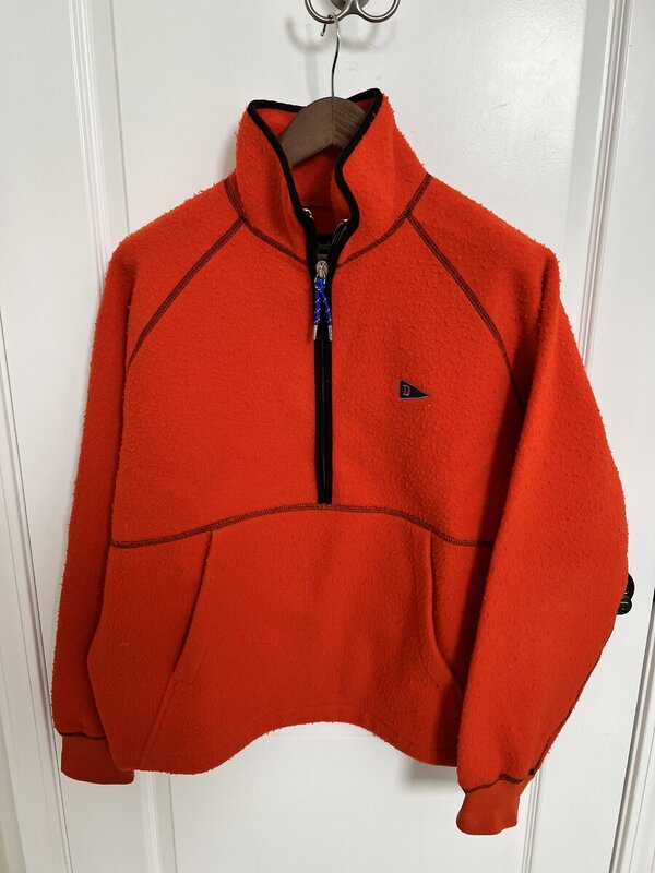 Orange Casentino Wool Half-Zip Pullover Fleece 40 | Drake's