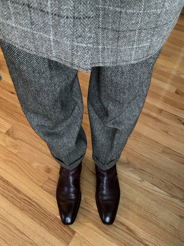 DBF_NMWA Cardigan_Herringbone trousers_G&G London Boots.jpg