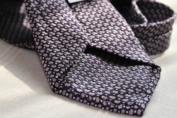 Tom Ford Tie -- Navy Blue + Lilac Honeycomb