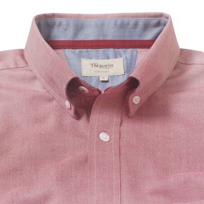 TM Levin Red Oxford Casual Shirt