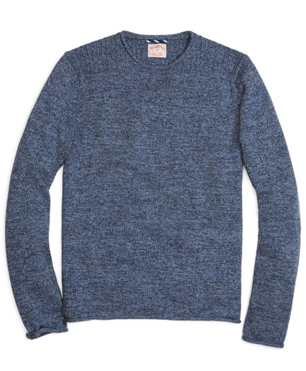 Brooks Brothers Funnelneck Placed-Cable Pullover Sweater