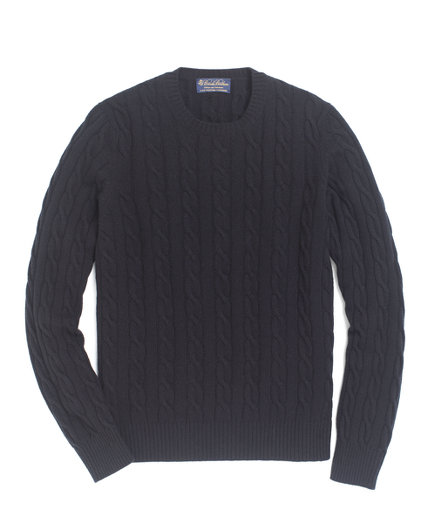 Brooks Brothers Cashmere Crewneck Cable Sweater