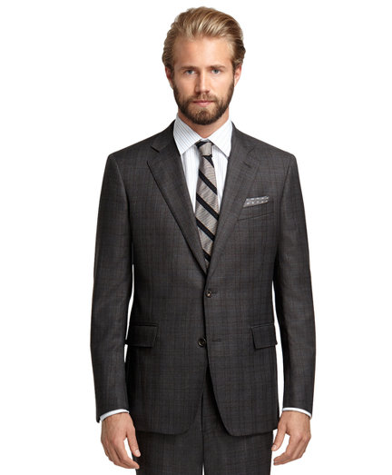 Brooks Brothers Regent Fit Saxxon Wool Plaid with Deco 1818 Suit