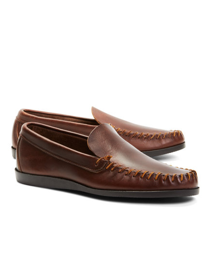 Rancourt & Co. Leather Whipstitch Vent Loafers