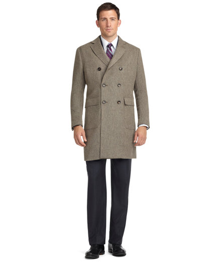 Brooks Brothers Double-Breasted Twill Topcoat
