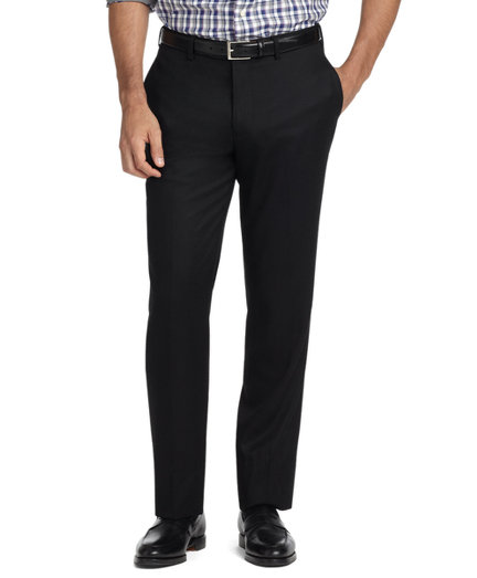 Brooks Brothers Milano Fit Plain-Front Flannel Trousers