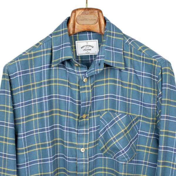 Portuguese_Flannel_FW23_Blue_water_shirt_in_yellow,_white_and_blue_check_cotton_flannel (6).jpg