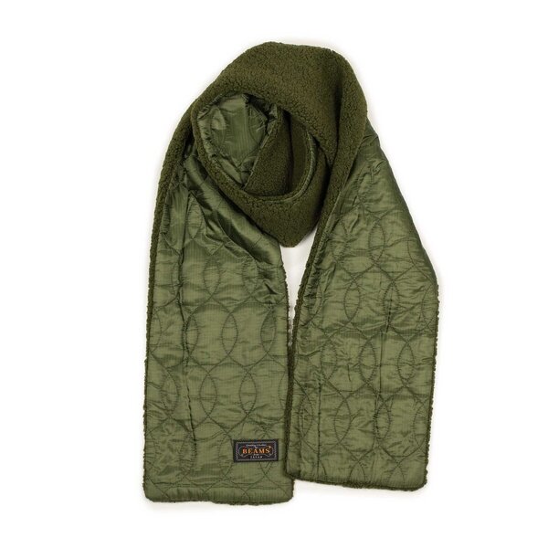 Beams_Plus_Japan_Double-faced_scarf_in_Olive_boa_and_quilted_polyester (5).jpg
