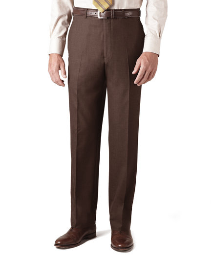 Brooks Brothers Country Club Saxxon Wool Madison Fit Plain-Front Trousers