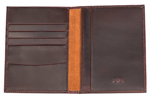 Avallone Antique Passport Holder Leather Wallet - One Size - Brown