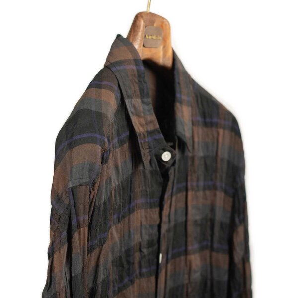 Sage_de_Cret_Japan_SS24_Long_sleeve_shirt_in_Brown_check_shirred_rayon_cotton (9).jpg