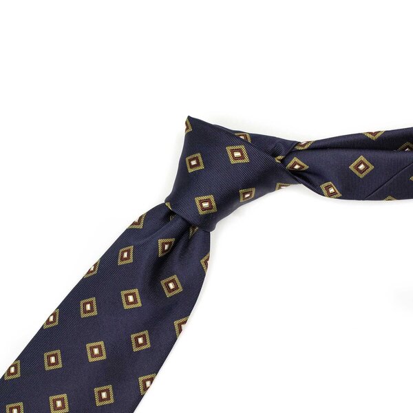 Bigi_Made_in_Italy_Spring_Summer_2024_SS24_Navy_grosgrain_silk_tie_with_green_and_brown_jacqua...jpg