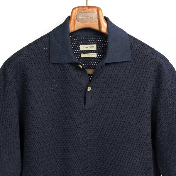 De_Bonne_Facture_France_Spring_Summer_2024_SS24_Honeycomb_knit_polo_shirt_in_navy_organic_cott...jpg