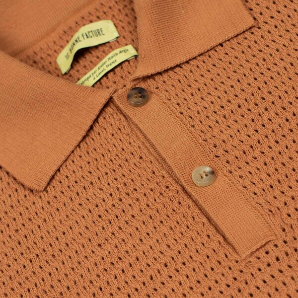 De_Bonne_Facture_France_Spring_Summer_2024_SS24_Honeycomb_knit_polo_shirt_in_sienna_organic_co...jpg