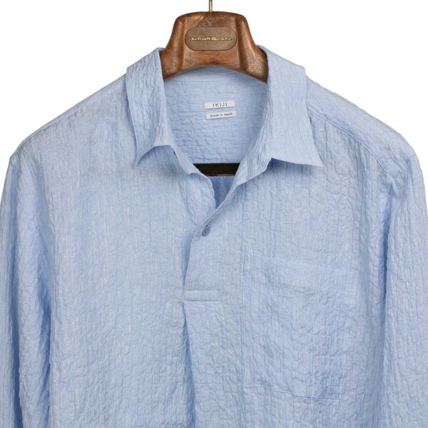 IKIJI_Made_in_Japan_Spring_Summer_2024_SS24_Popover_shirt_in_light_blue_linen_and_rayon_guaze ...jpg