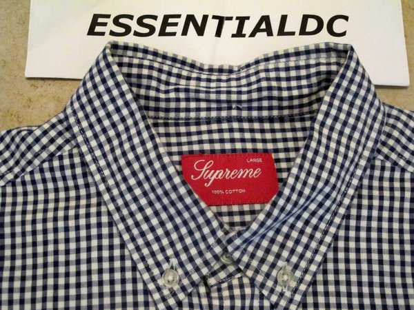 Supreme Gingham Check Button Up Short Sleeve Shirt Large New 