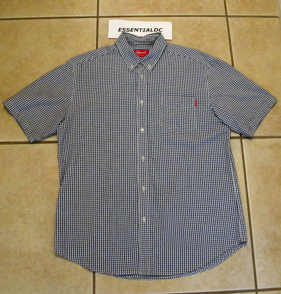 Supreme Gingham Check Button Up Short Sleeve Shirt Large New