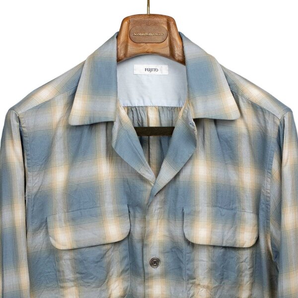 Fujito_Made_in_Japan_Spring_Summer_2024_SS24_Open_collar_shirt_in_slate_blue_&_beige_shadow_pl...jpg