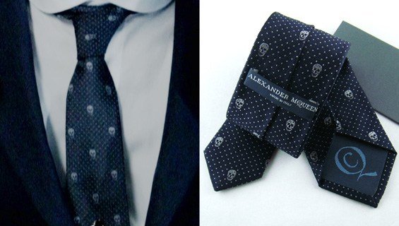 alexander mcqueen skull tie