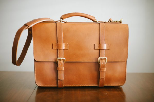 Brand New Frank Clegg American Leather Briefcase - Cognac *PRICE ...