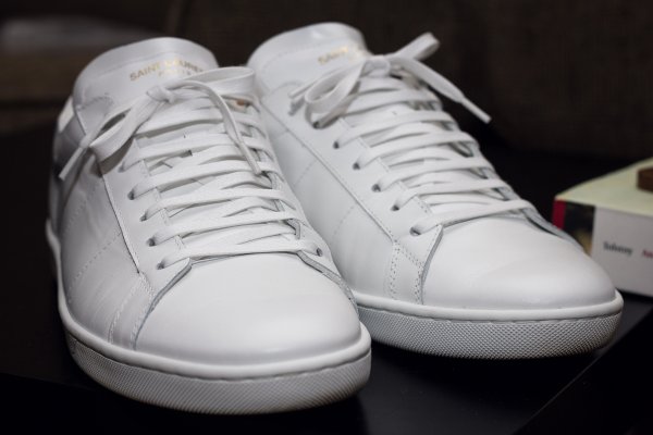 White] Flat waxed shoelaces | Styleforum