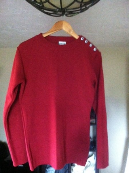 SNS Herning Deep Red Virgin Wool Naval Sweater, Small (46-48), NWOT
