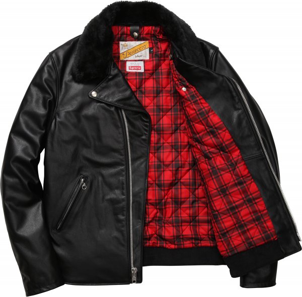 Supreme x Schott NYC Black Leather Perfecto Jacket FW14 | Styleforum