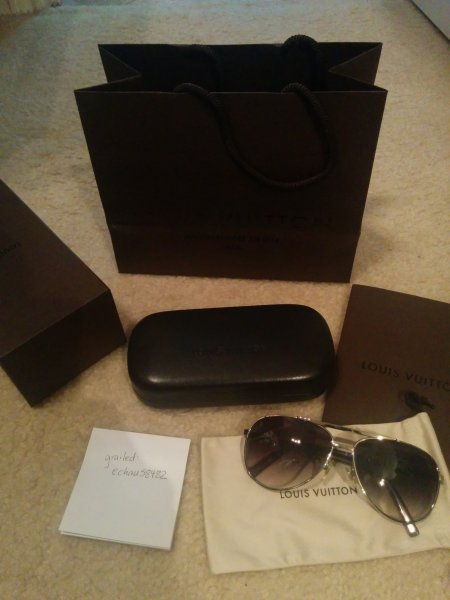 Authentic+Louis+Vuitton+Attitude+Pilot+Sunglasses+Silver+Z0340U+61