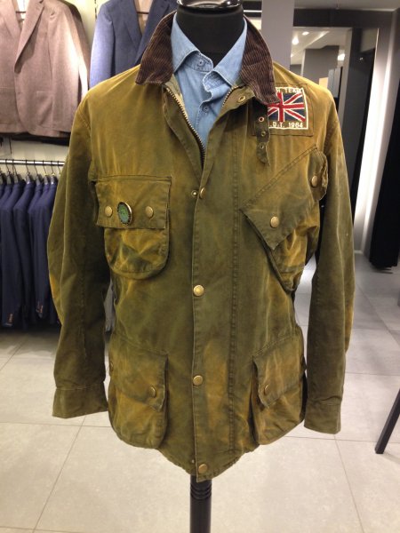Barbour International 75th Anniversary Distressed Wax Cotton