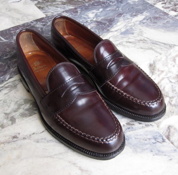 Alden 986 Shell Cordovan LHS Penny Loafers - Burgundy Color #8 - Size ...