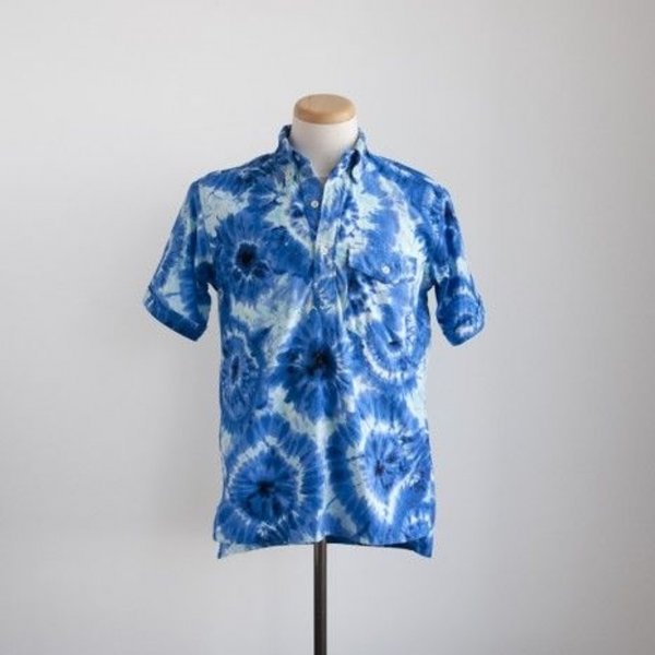 Engineered Garments - Popover Shirt - Light Blue Tie Dye Print M.jpg