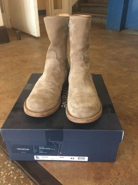 Nonnative Rancher Side Zip Boots Taupe Suede (43) | Styleforum