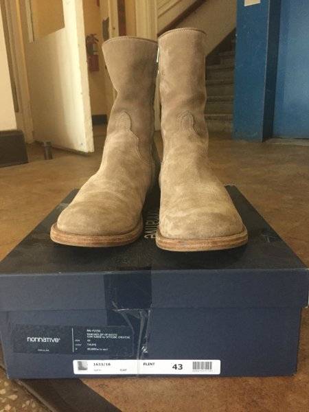 Nonnative Rancher Side Zip Boots Taupe Suede (43) | Styleforum