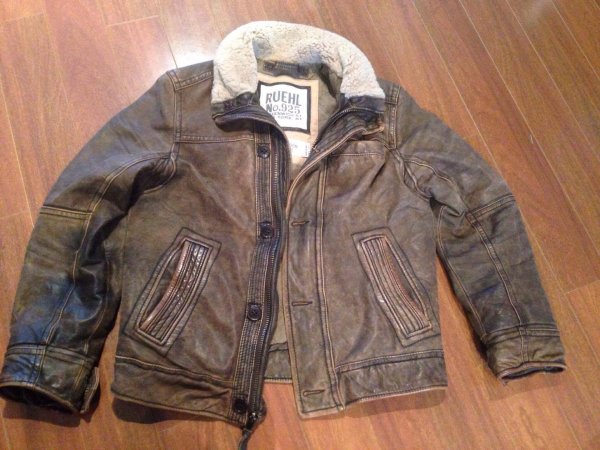 Beautiful men's Ruehl Langdon leather Sherpa lined leather jacket