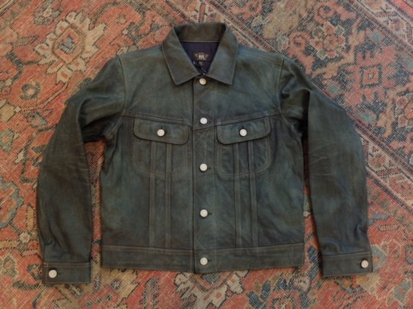 Womans Leather indigo jacket.JPG