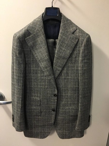 NWT Suitsupply Havana Grey Check 3 Piece Wool Cashmere Suit: 38R ...